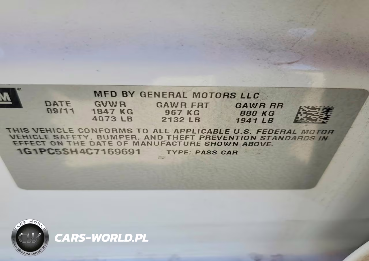 2012 Chevrolet Cruze Ls VIN:1G1PC5SH4C7169691 - 12