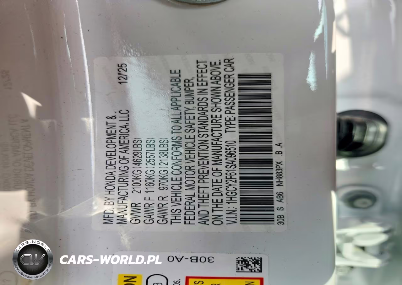 2025 Honda Accord Hybrid Exl VIN:1HGCY2F61SA096510 - 12