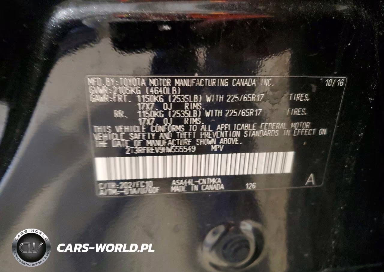 2017 Toyota Rav4 Xle VIN:2T3RFREV9HW555549 - 13