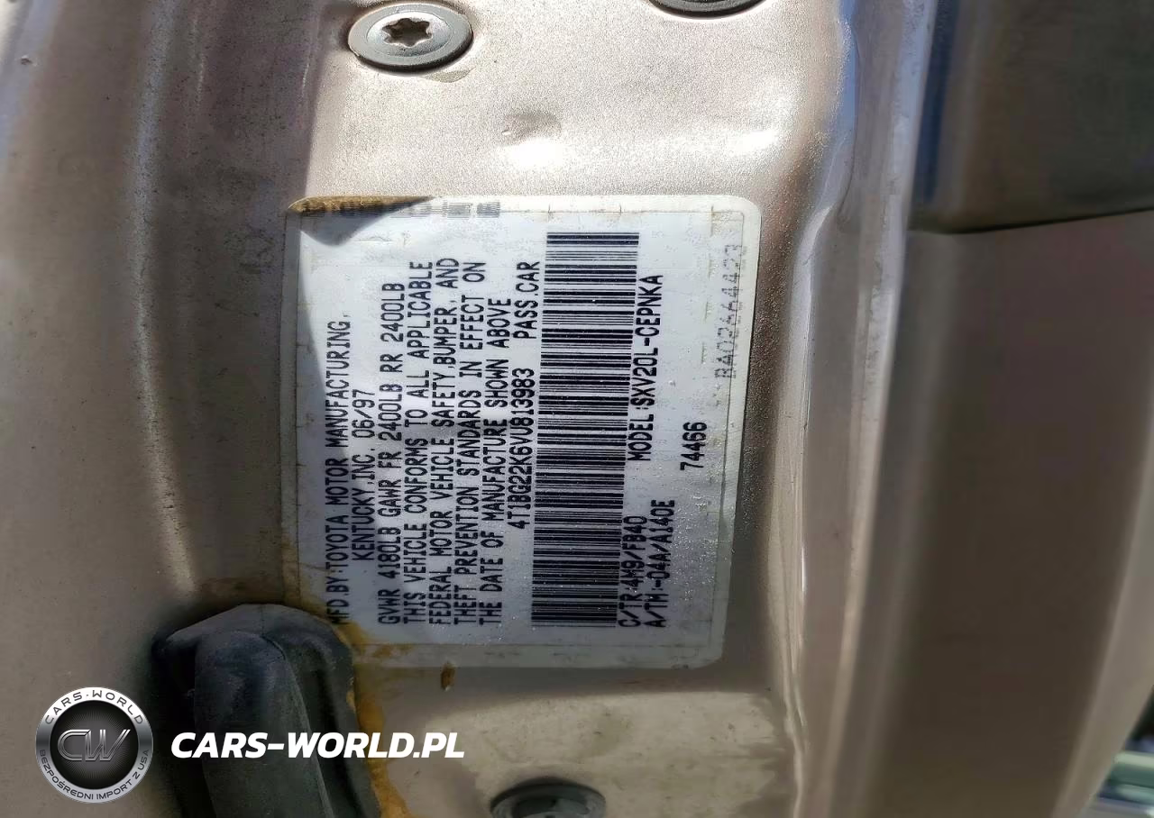 1997 Toyota Camry Le VIN:4T1BG22K6VU813983 - 12