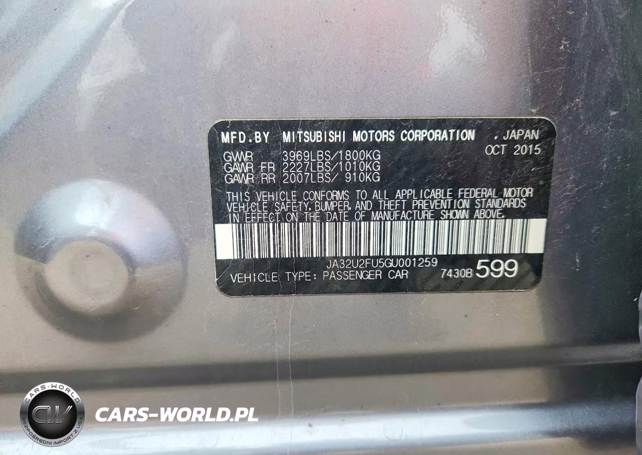 2016 Mitsubishi Lancer Es VIN:JA32U2FU5GU001259 - 13