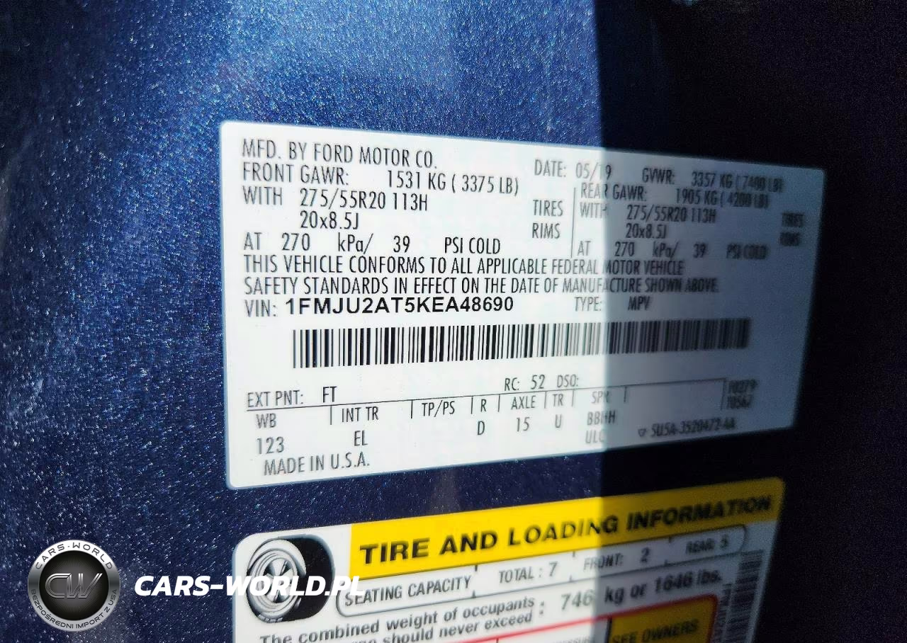 2019 Ford Expedition VIN:1FMJU2AT5KEA48690 - 13