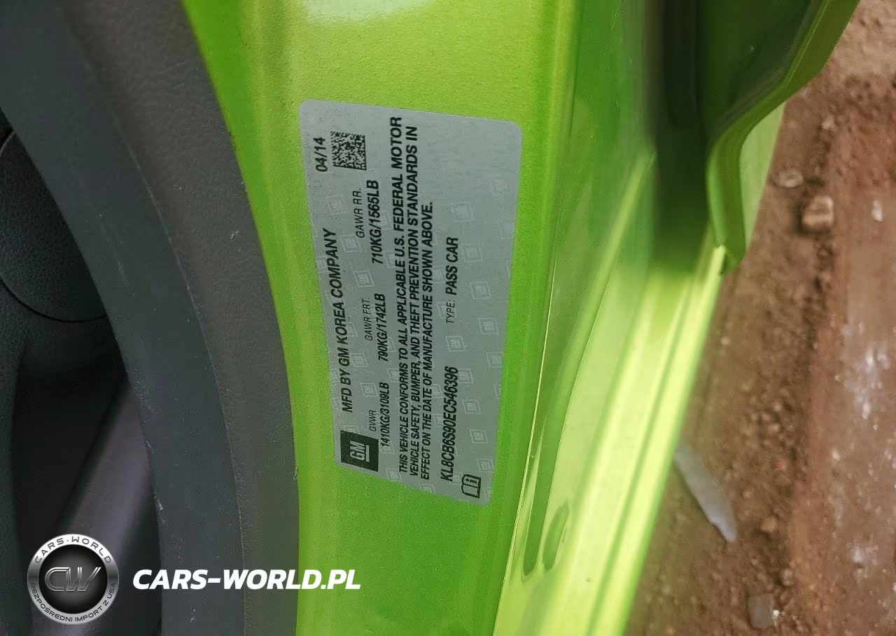 2014 Chevrolet Spark Ls VIN:KL8CB6S90EC546396 - 12