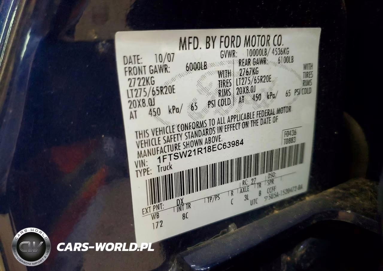2008 Ford F250 Super Duty VIN:1FTSW21R18EC63984 - 12