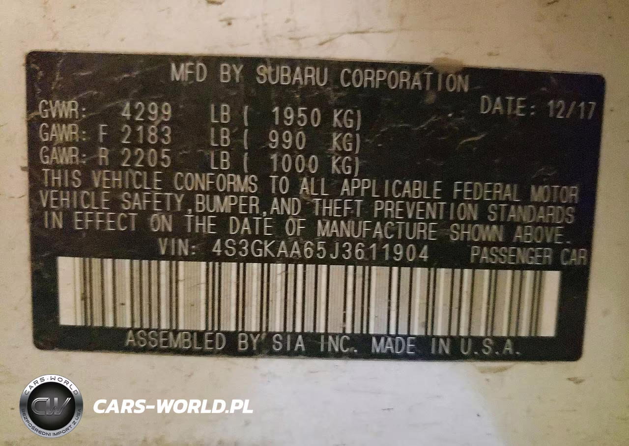 2018 Subaru Impreza VIN:4S3GKAA65J3611904 - 12