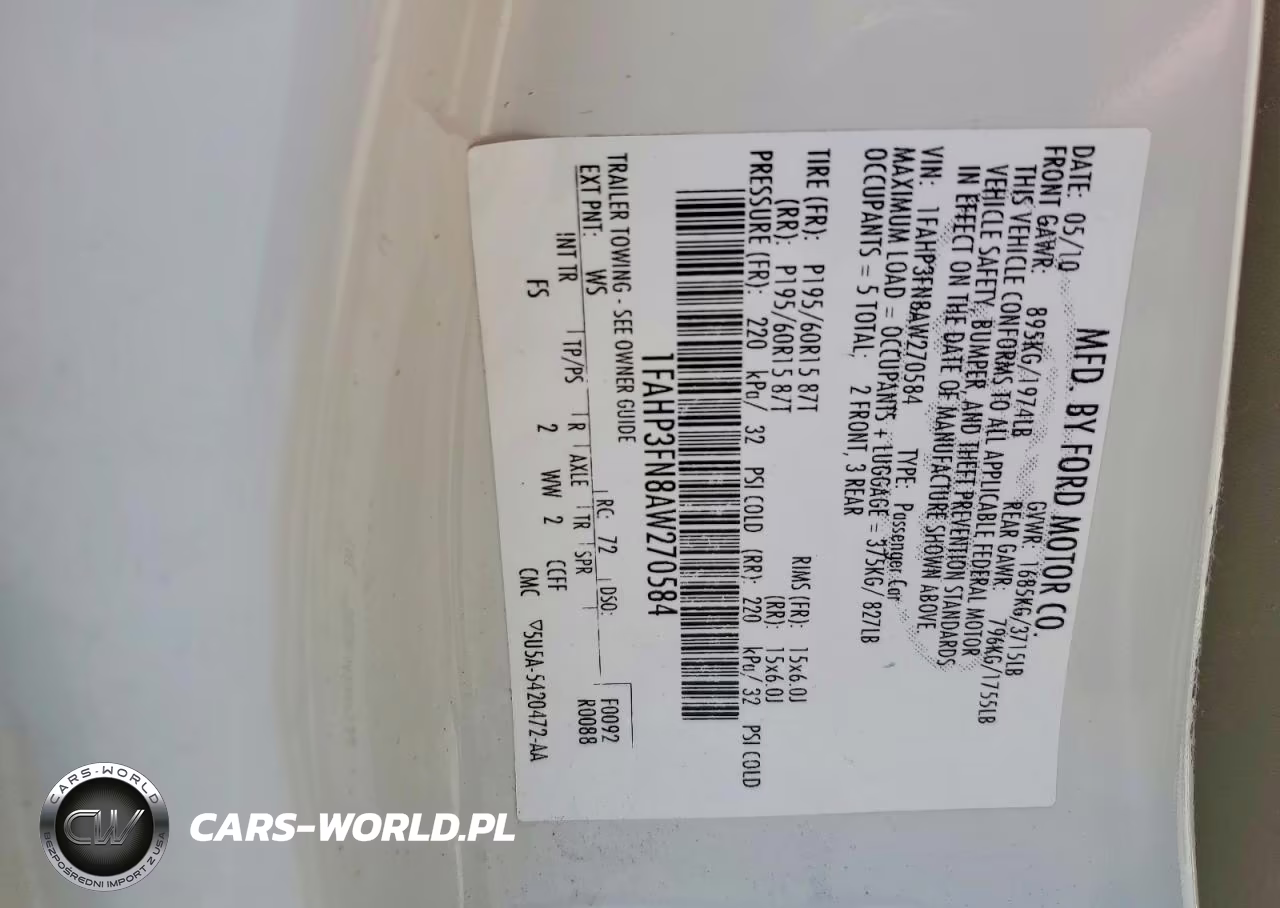 2010 Ford Focus Se VIN:1FAHP3FN8AW270584 - 12