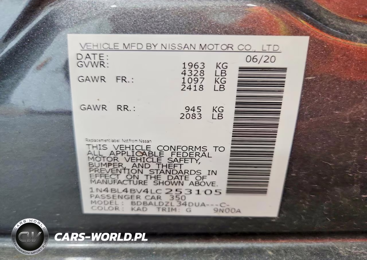 2020 Nissan Altima S VIN:1N4BL4BV4LC253105 - 13