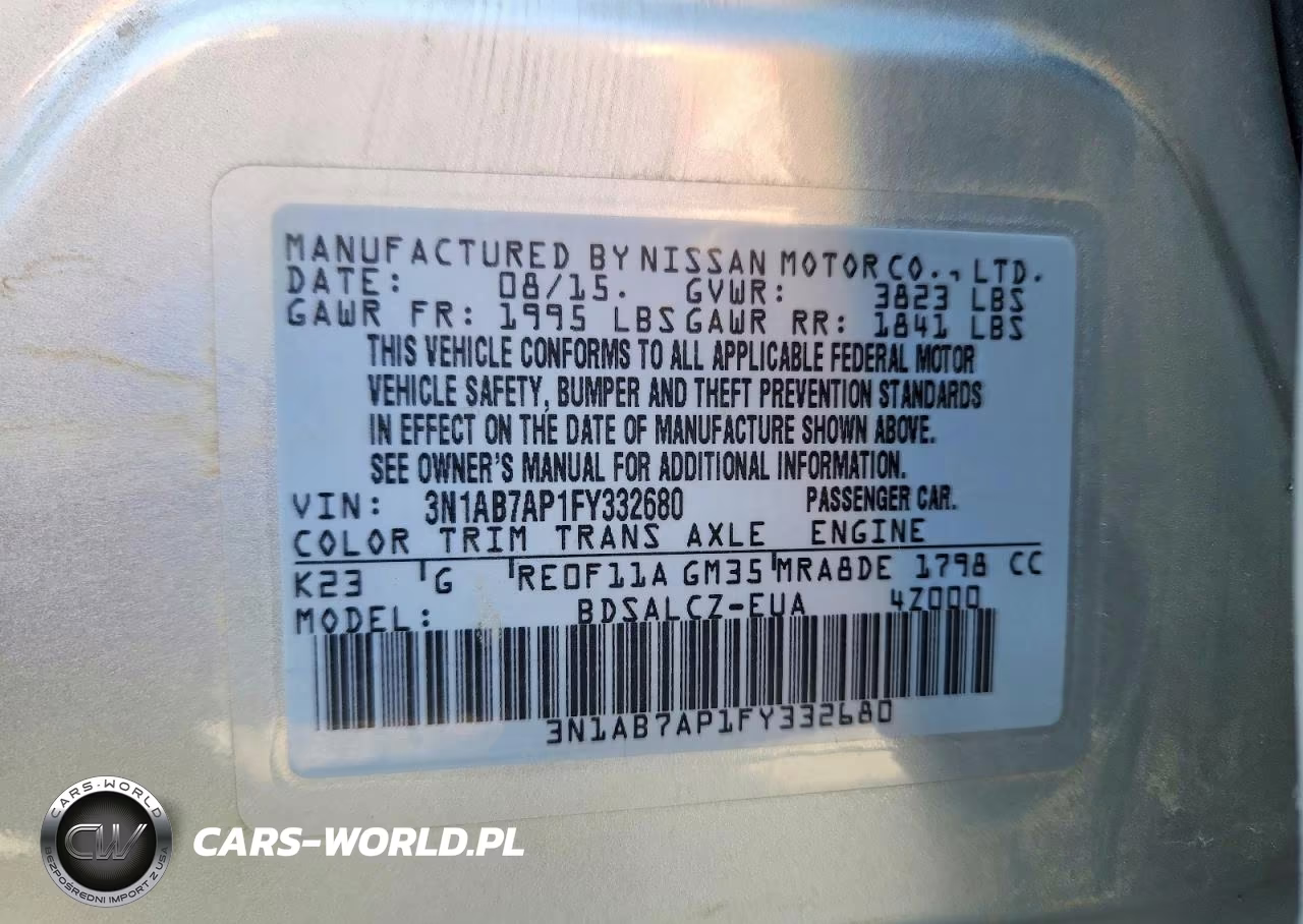 2015 Nissan Sentra S VIN:3N1AB7AP1FY332680 - 12