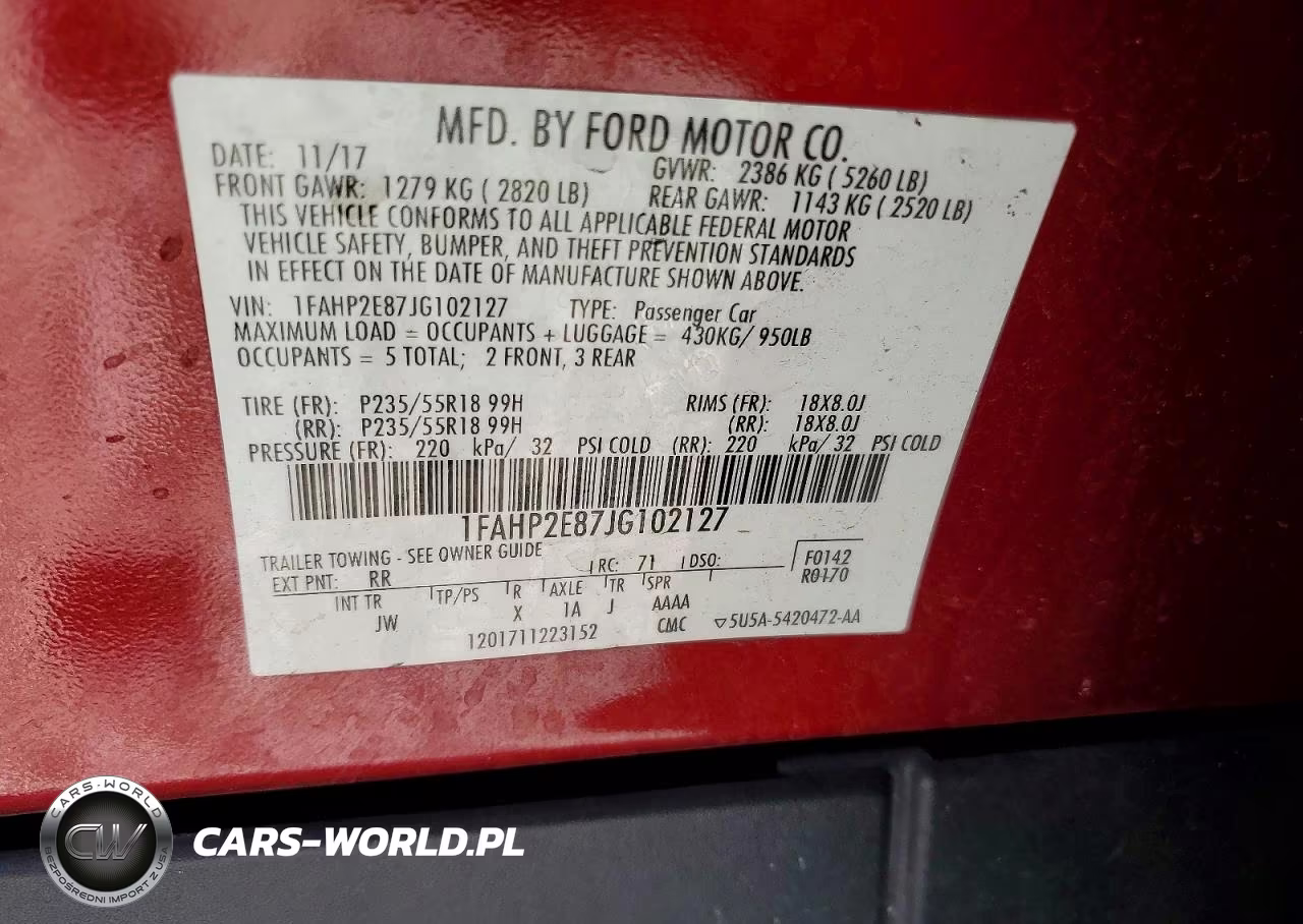 2018 Ford Taurus Sel VIN:1FAHP2E87JG102127 - 12