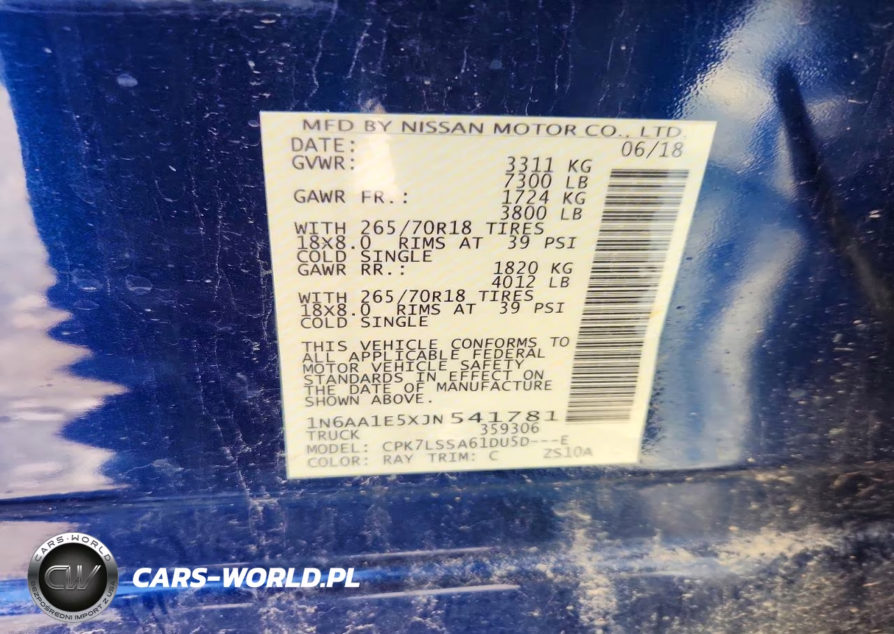 2018 Nissan Titan Sv VIN:1N6AA1E5XJN541781 - 12