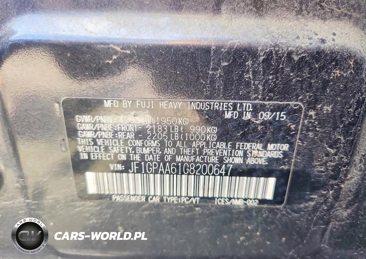 2016 Subaru Impreza VIN:JF1GPAA61G8200647 - 12
