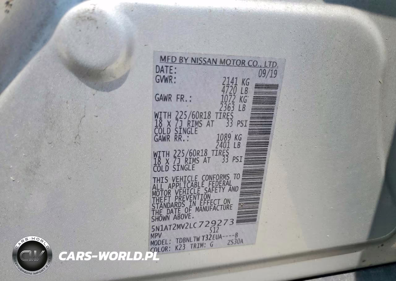 2020 Nissan Rogue Sv VIN:5N1AT2MV2LC729273 - 13