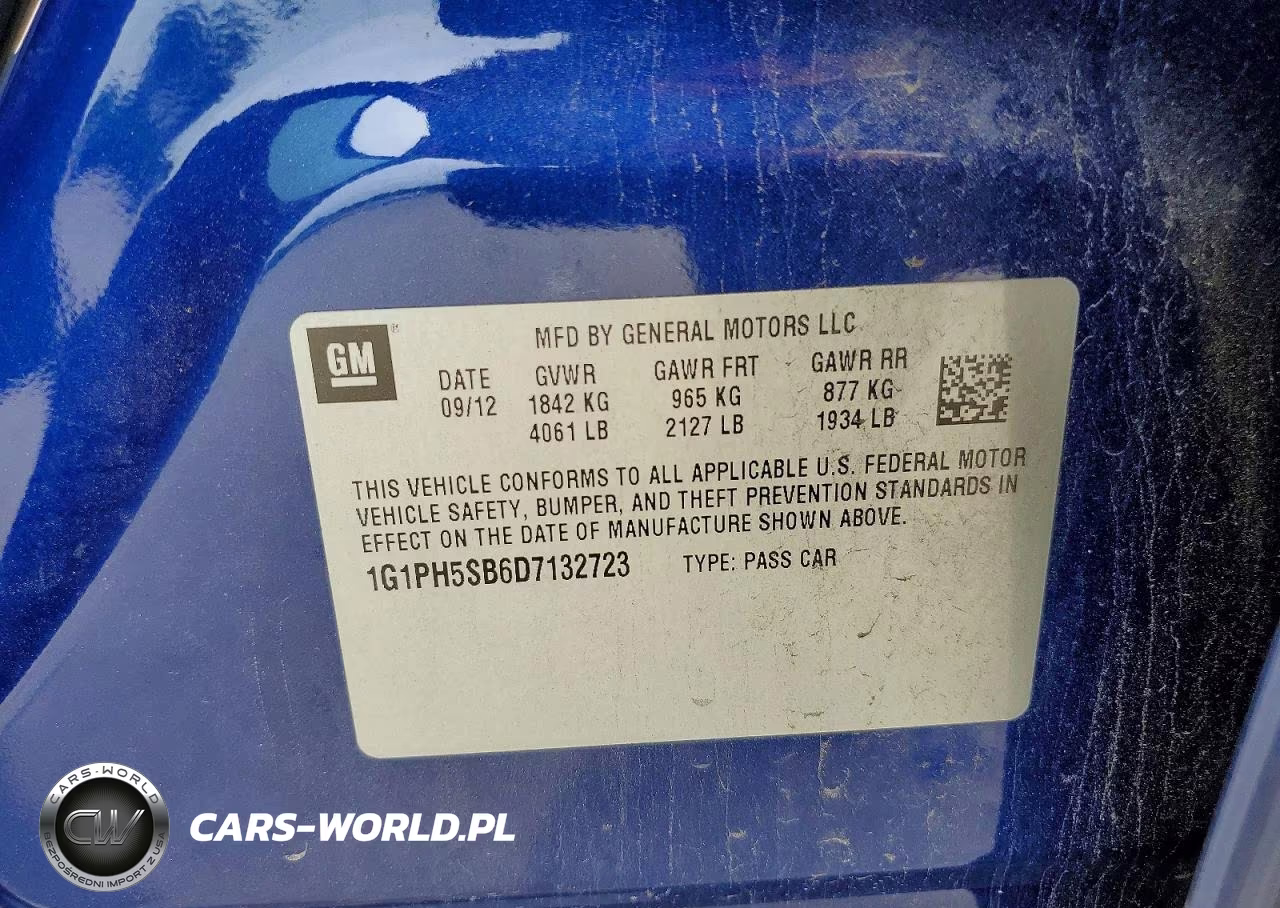 2013 Chevrolet Cruze Eco VIN:1G1PH5SB6D7132723 - 12