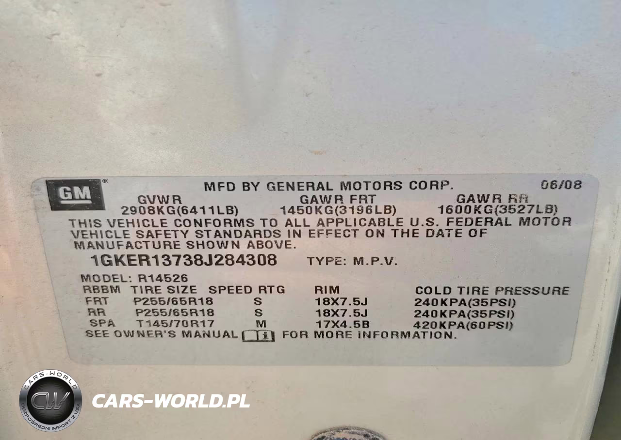 2008 GMC Acadia VIN:1GKER13738J284308 - 13