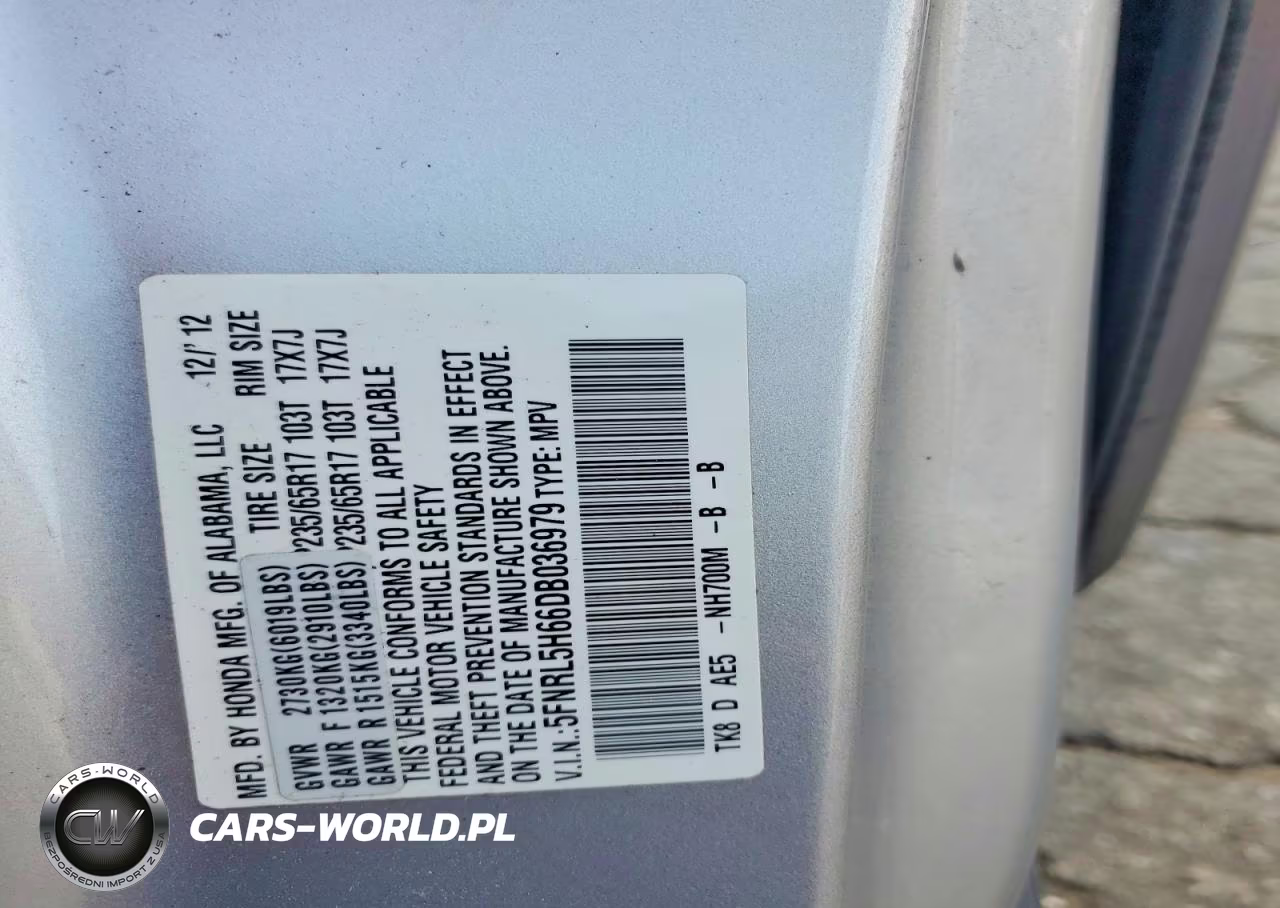 2013 Honda Odyssey Exl VIN:5FNRL5H66DB036979 - 13