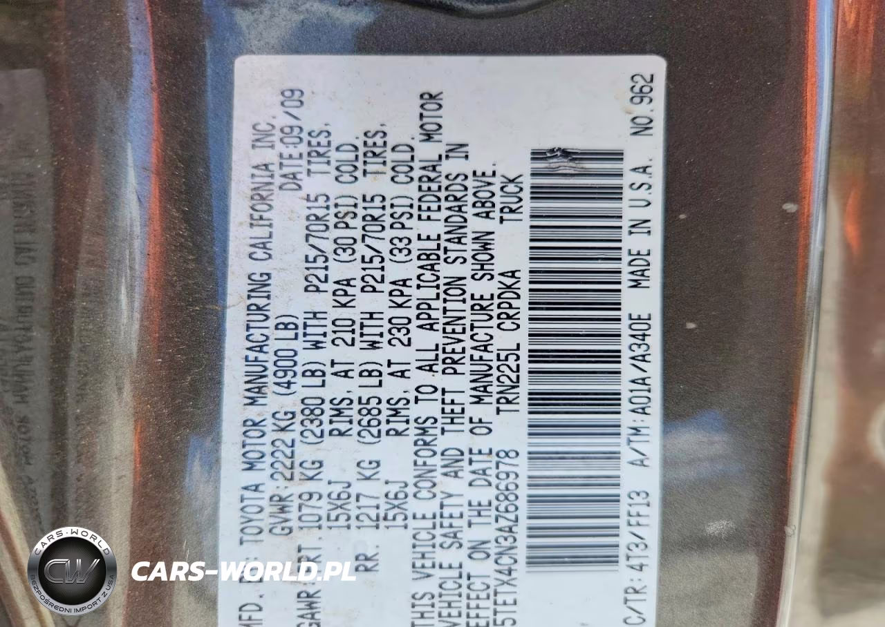 2010 Toyota Tacoma Access Cab VIN:5TETX4CN3AZ686978 - 12