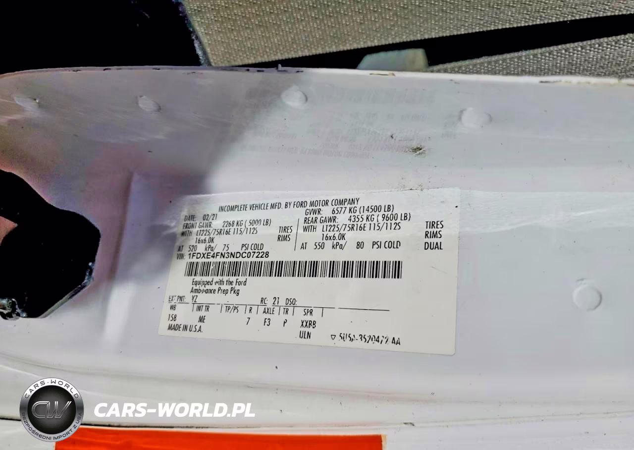 2022 Ford Econoline - Ambulance VIN:1FDXE4FN3NDC07228 - 12