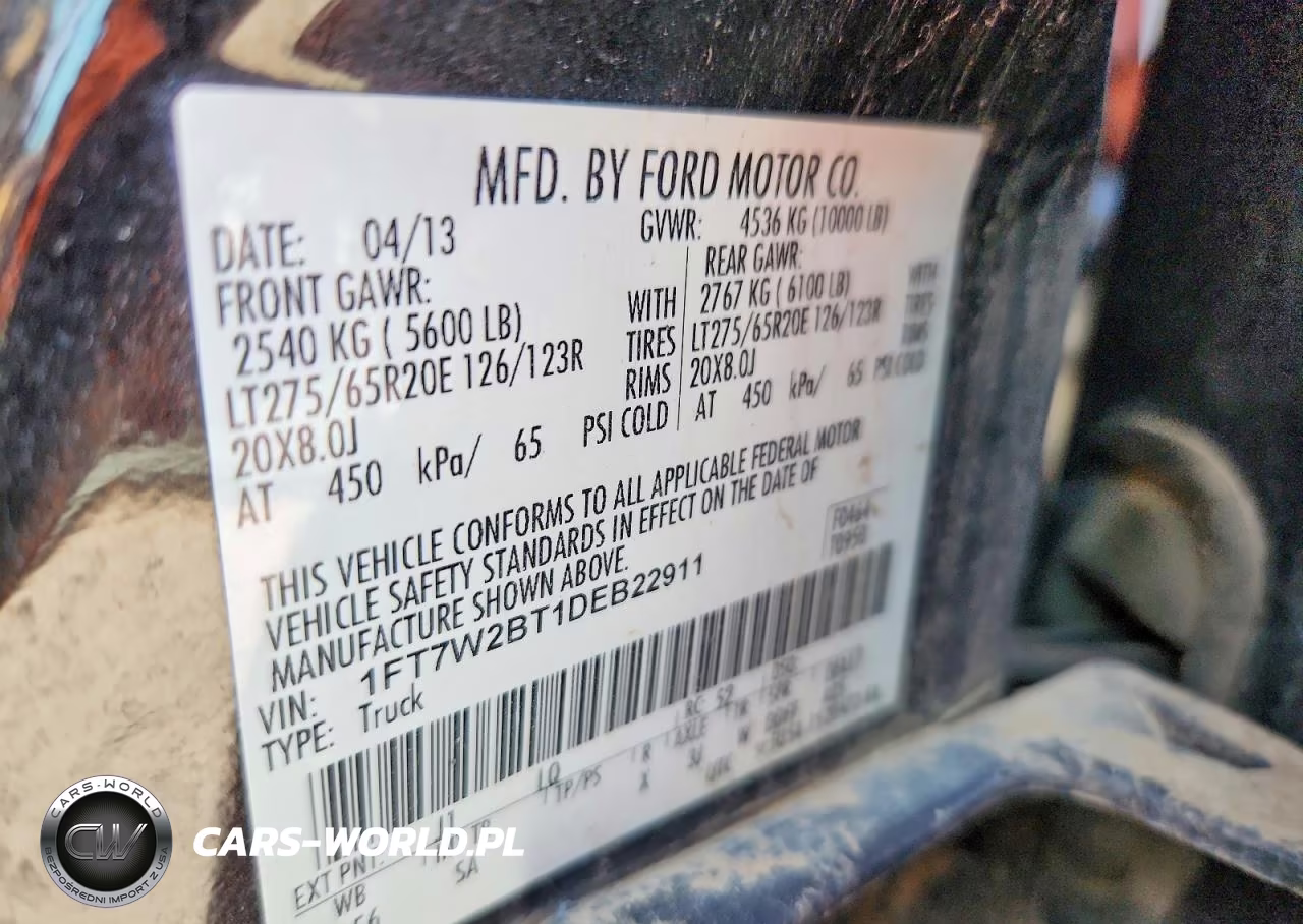 2013 Ford F250 Super Duty VIN:1FT7W2BT1DEB22911 - 12