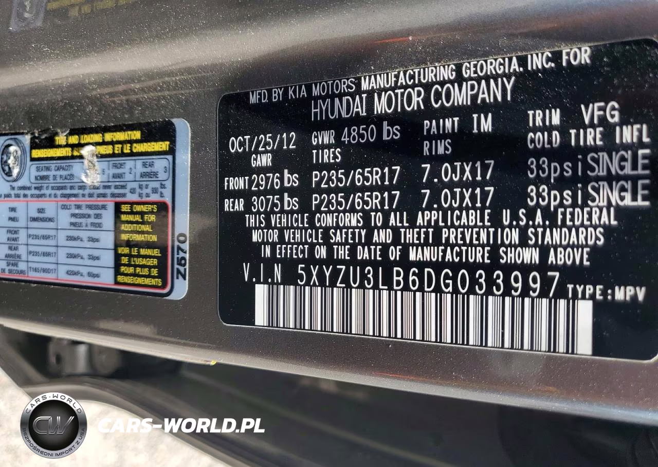2013 Hyundai Santa Fe Sport 2.4L VIN:5XYZU3LB6DG033997 - 13