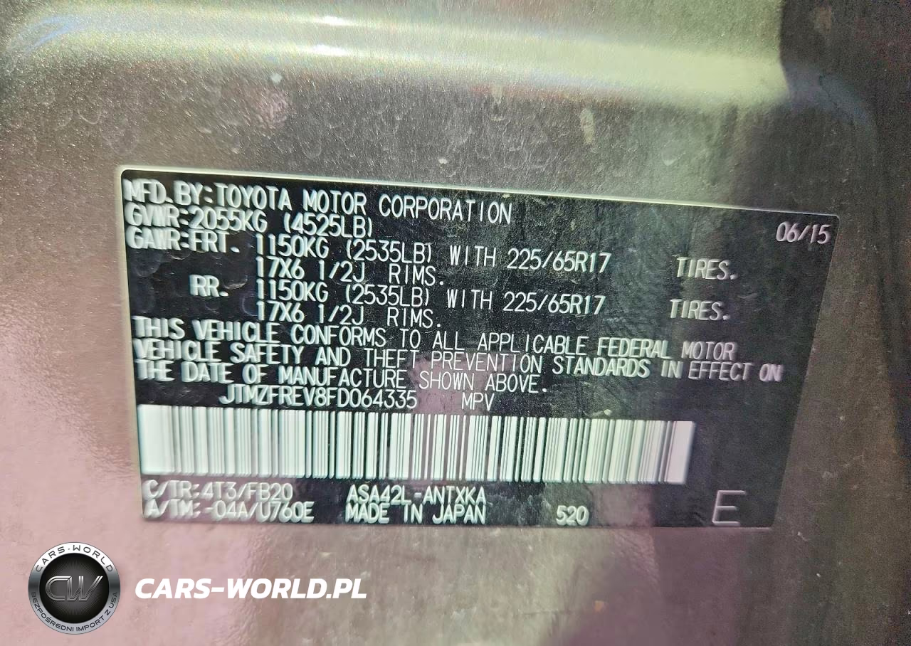 2015 Toyota Rav4 Le VIN:JTMZFREV8FD064335 - 14