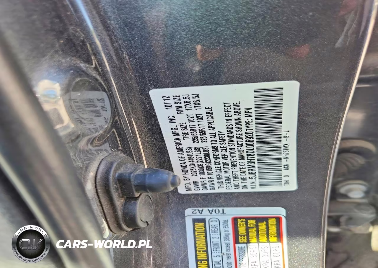 2013 Honda Cr-V Exl VIN:5J6RM3H78DL006920 - 14