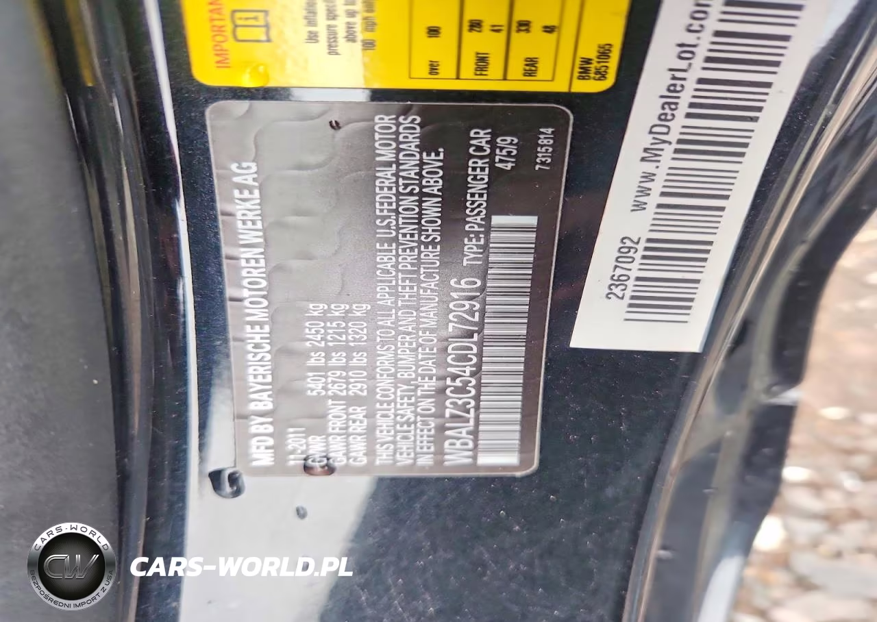 2012 BMW 650I VIN:WBALZ3C54CDL72916 - 13