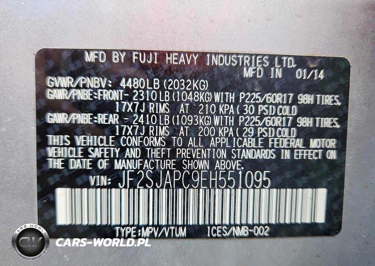 2014 Subaru Forester 2.5I Touring VIN:JF2SJAPC9EH551095 - 13