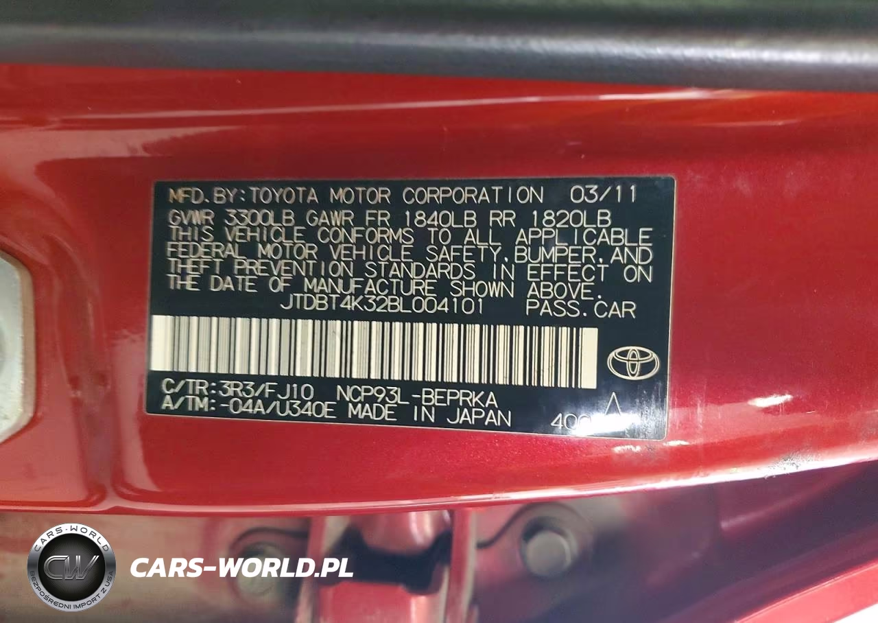 2011 Toyota Yaris Base VIN:JTDBT4K32BL004101 - 12