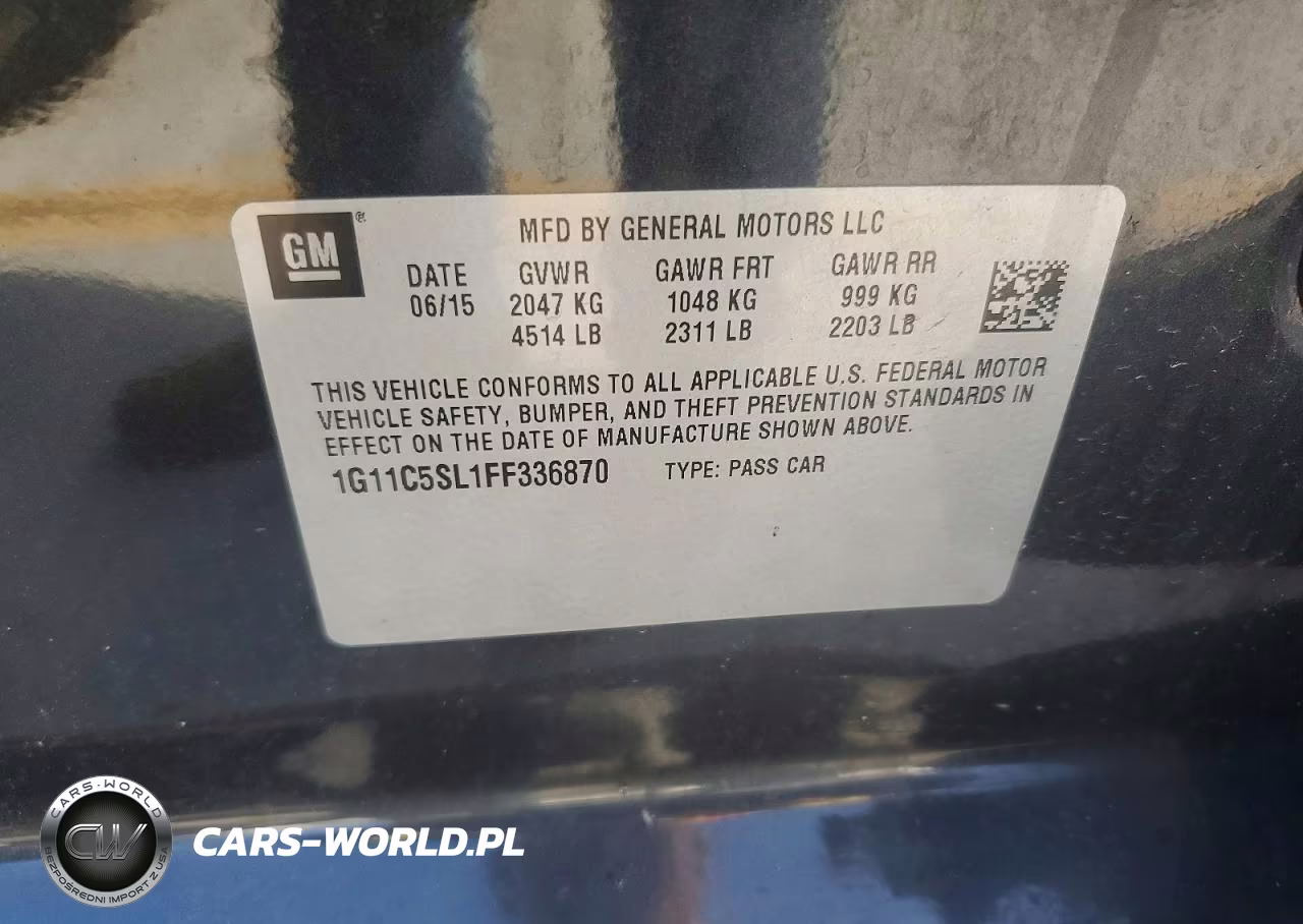 2015 Chevrolet Malibu 1Lt VIN:1G11C5SL1FF336870 - 13