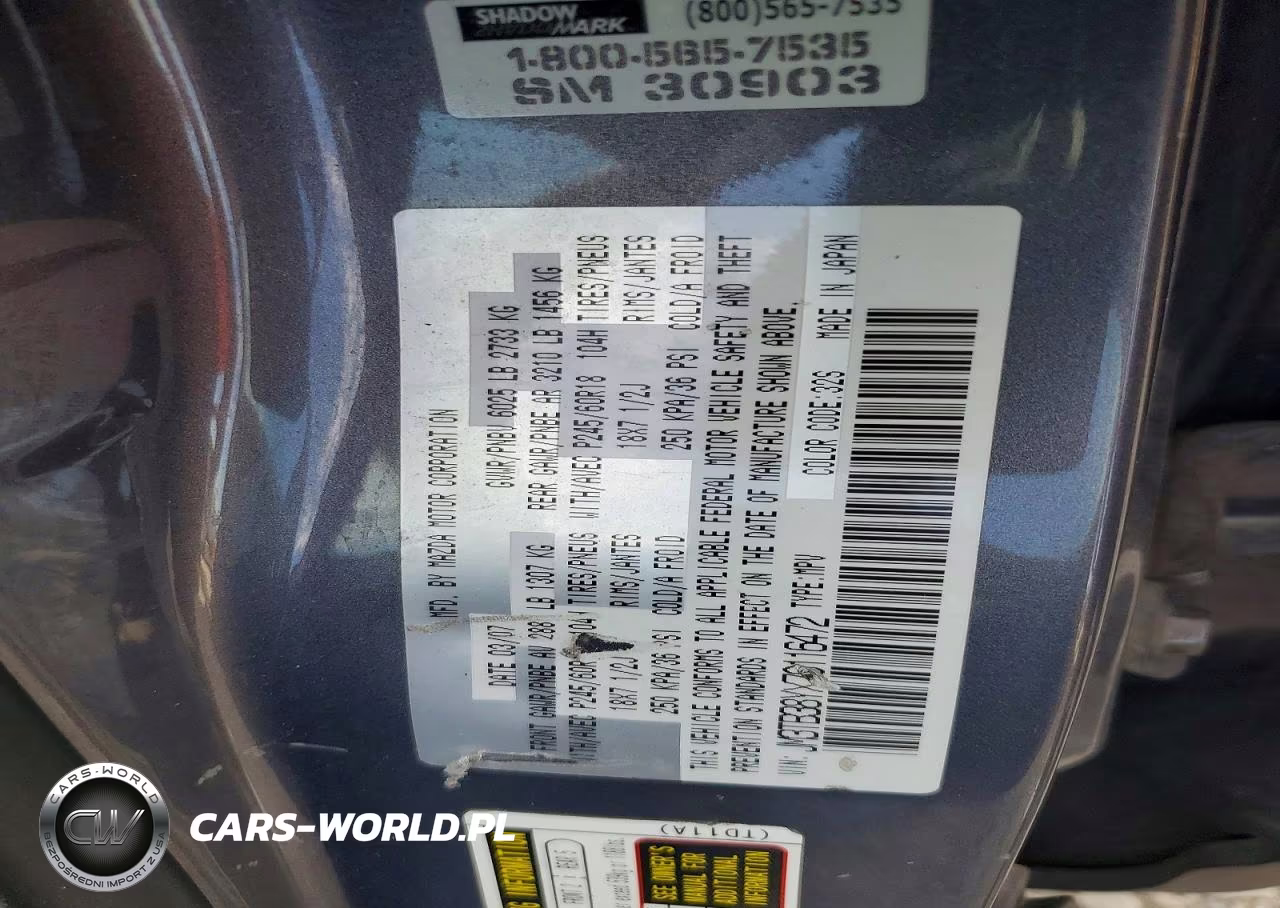 2007 Mazda Cx-9 VIN:JM3TB38YX70116472 - 12