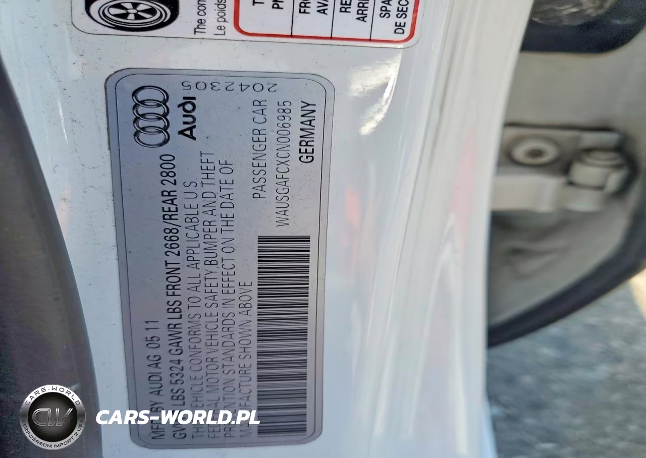 2012 Audi A7 Prestige VIN:WAUSGAFCXCN006985 - 14
