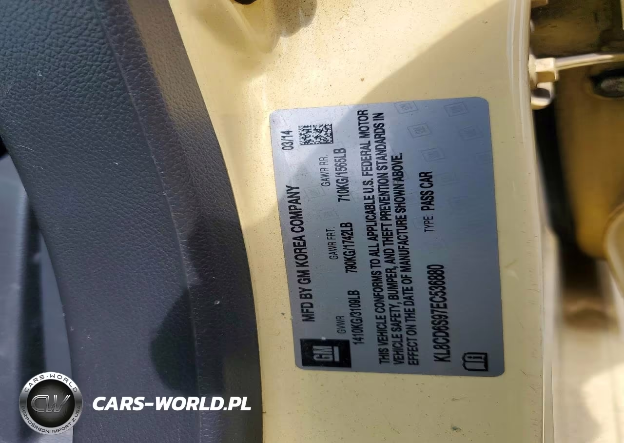 2014 Chevrolet Spark 1Lt Auto VIN:KL8CD6S97EC536880 - 12