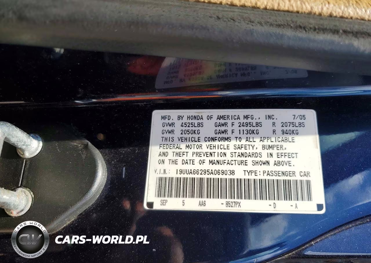 2005 Acura Tl VIN:19UUA66295A069038 - 12