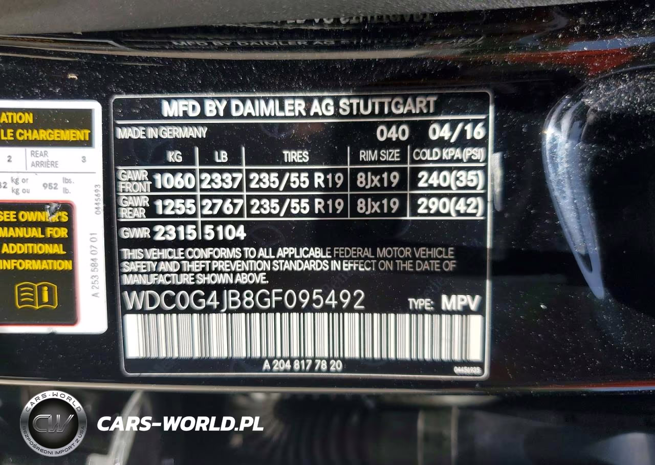 2016 Mercedes-Benz Glc 300 VIN:WDC0G4JB8GF095492 - 13