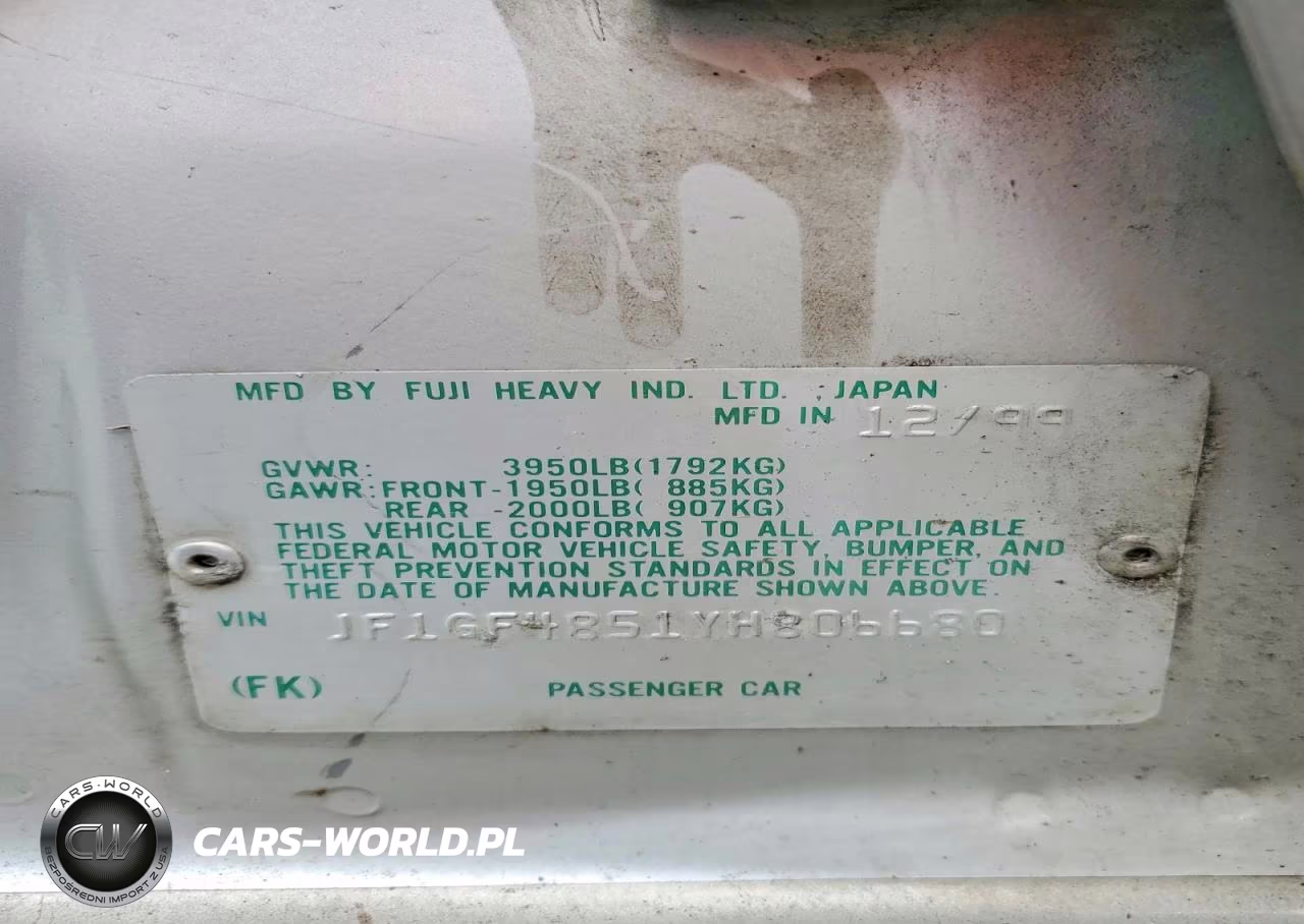 2000 Subaru Impreza Outback Sport VIN:JF1GF4851YH806680 - 13