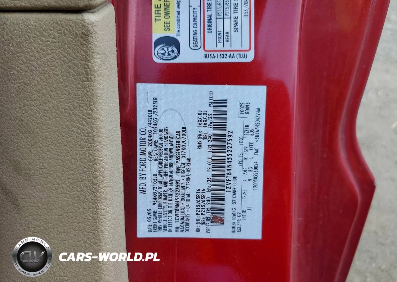 2005 Ford Mustang VIN:1ZVFT84N455227592 - 12