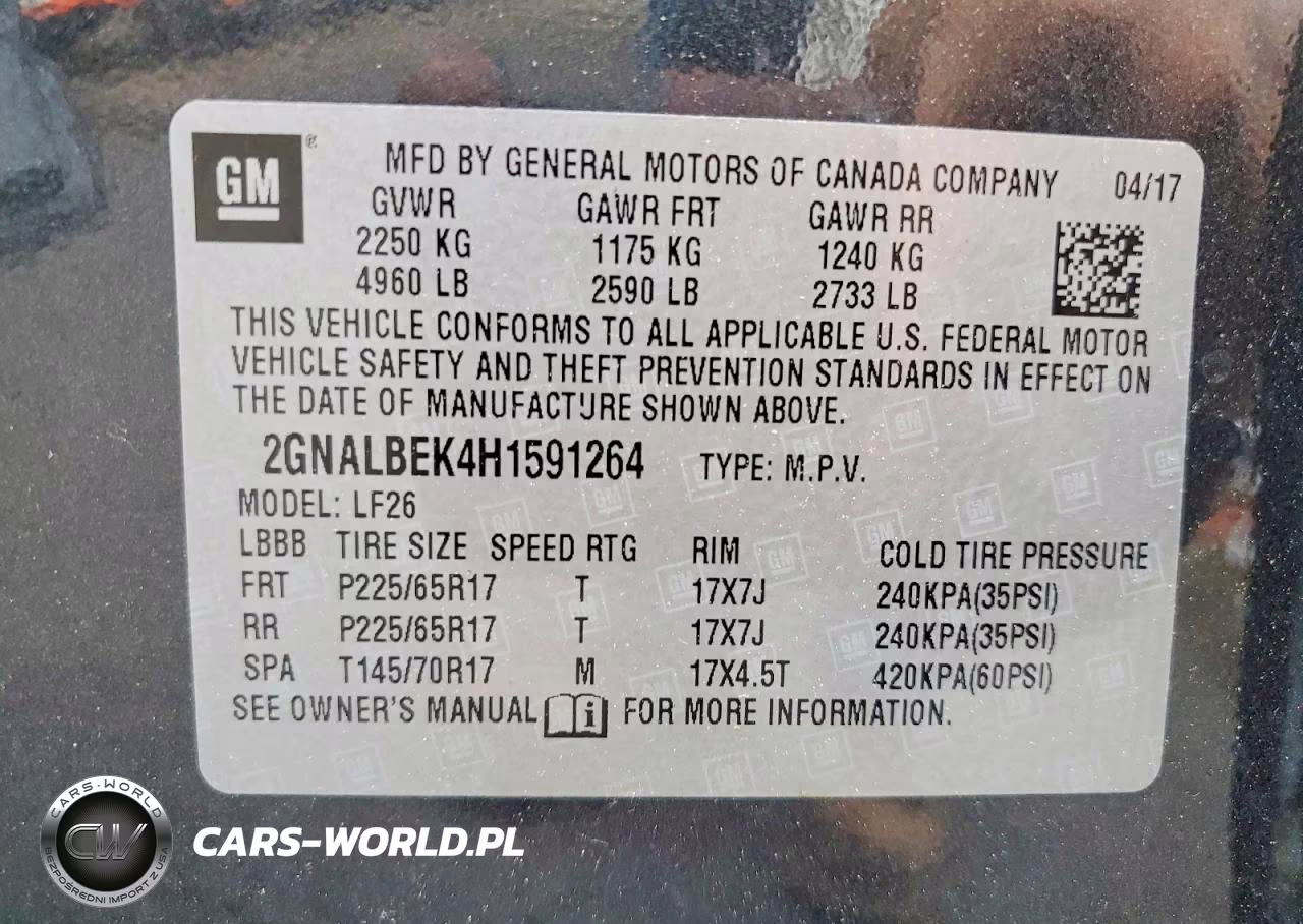 2017 Chevrolet Equinox Ls VIN:2GNALBEK4H1591264 - 13