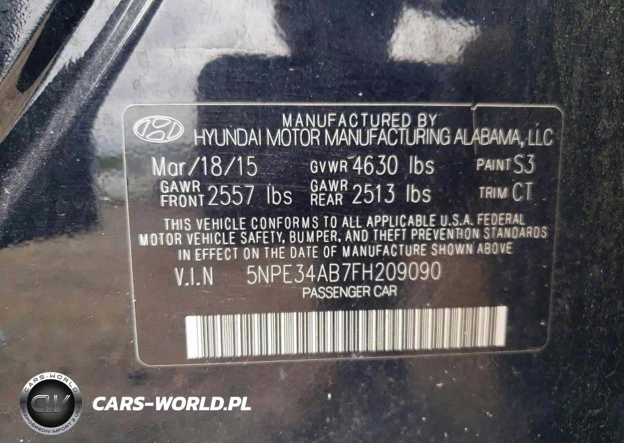 2015 Hyundai Sonata Sport 2.0T VIN:5NPE34AB7FH209090 - 12