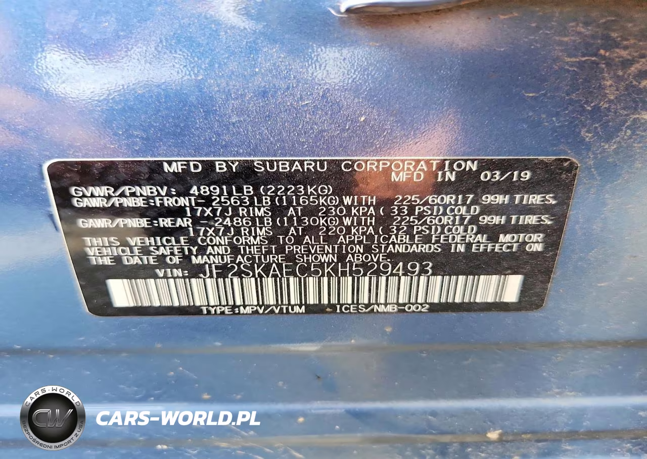 2019 Subaru Forester Premium VIN:JF2SKAEC5KH529493 - 13