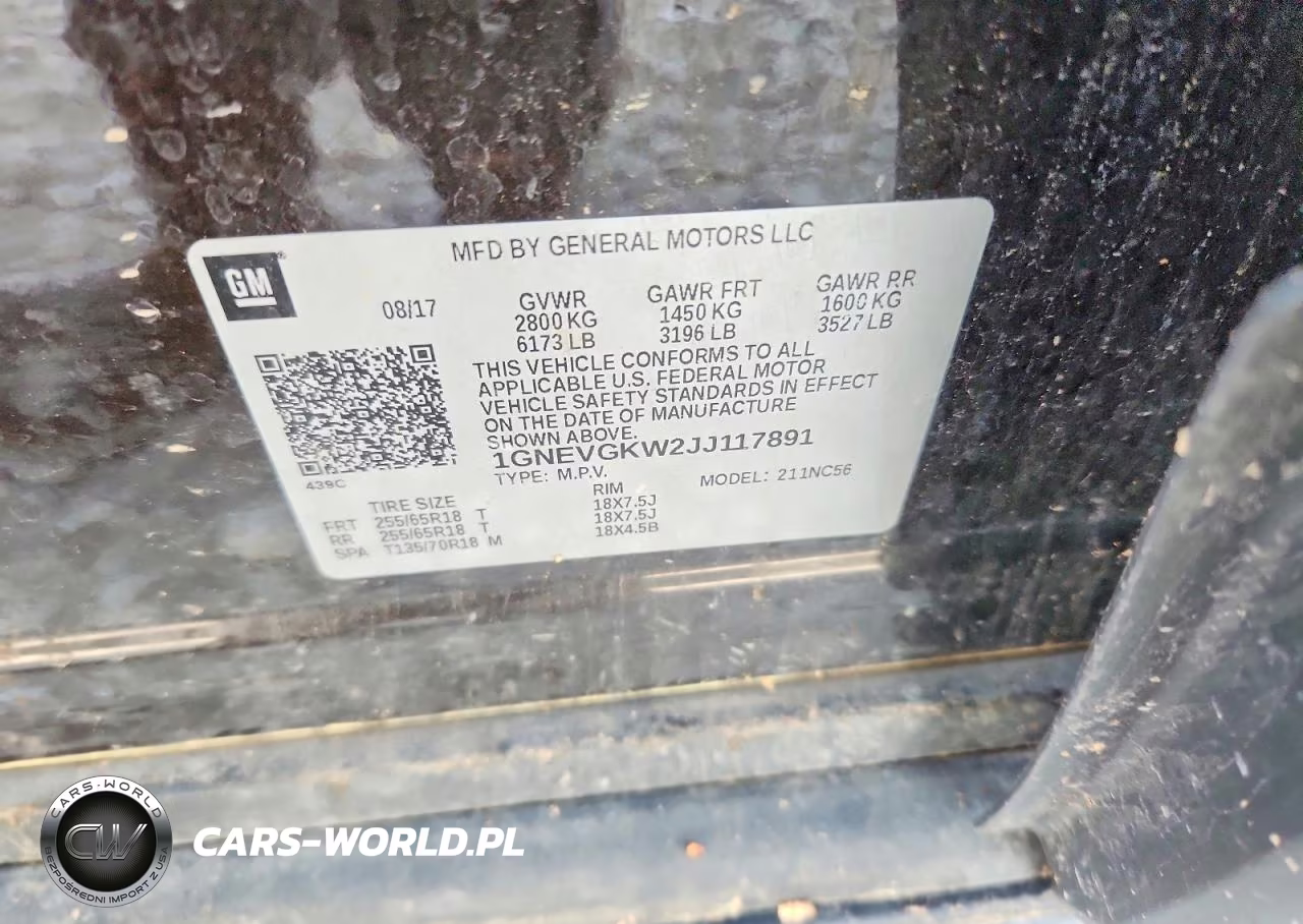 2018 Chevrolet Traverse Lt VIN:1GNEVGKW2JJ117891 - 13