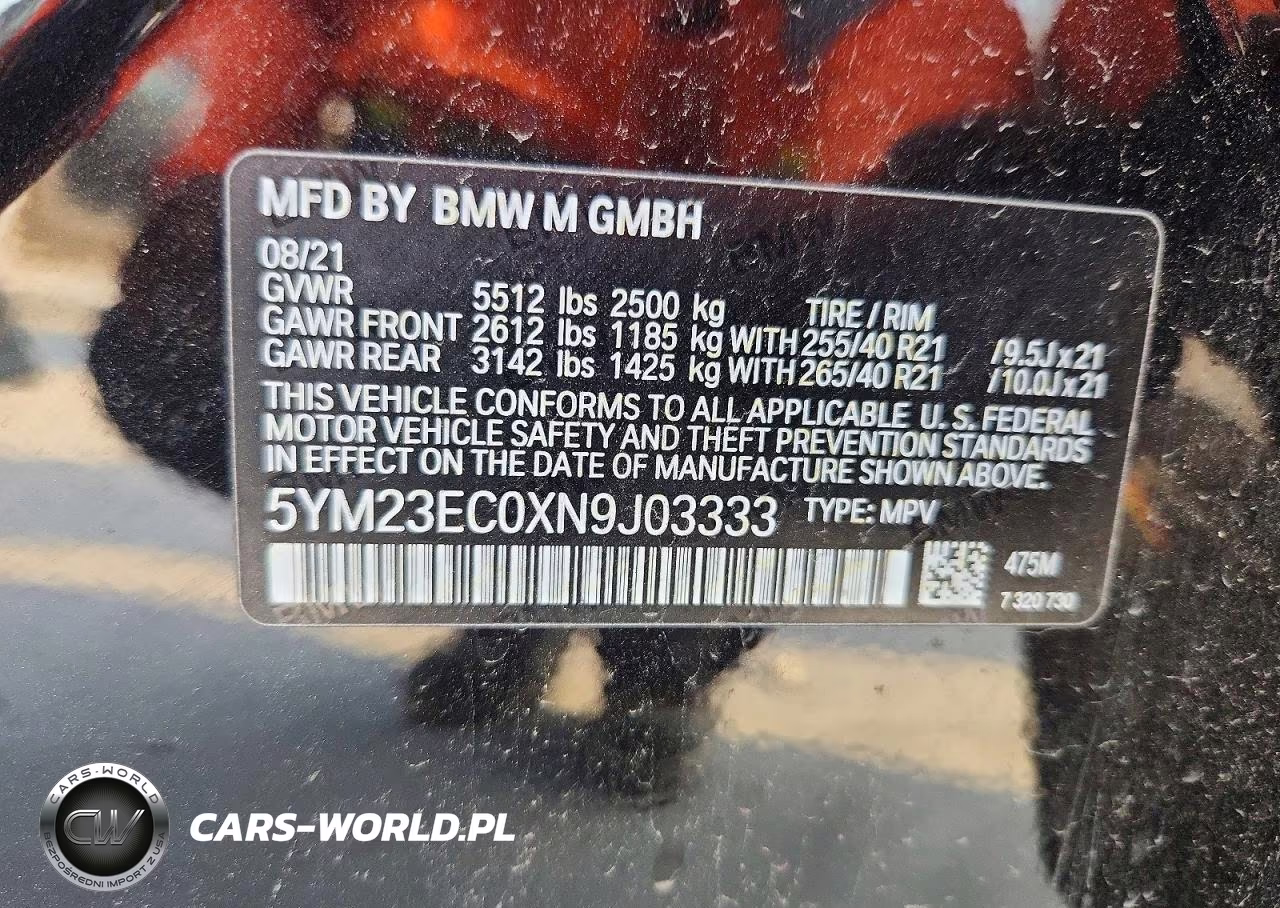 2022 BMW X4 M VIN:5YM23EC0XN9J03333 - 14