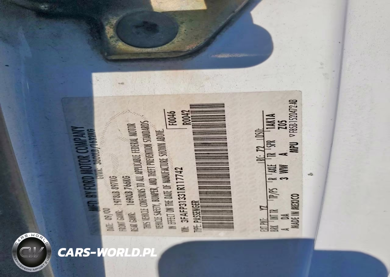 2001 Ford Focus Zx3 VIN:3FAFP31331R117742 - 12