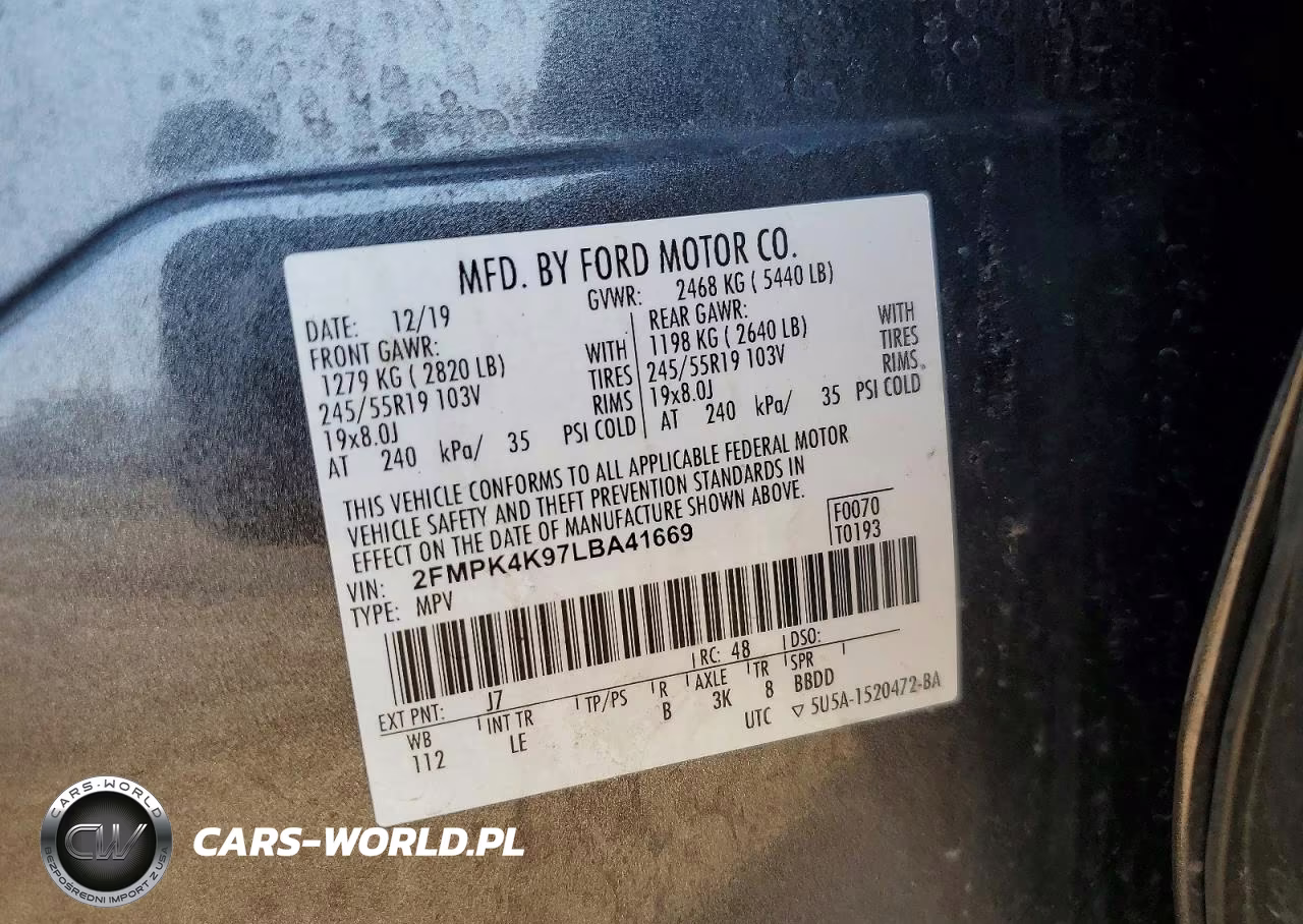 2020 Ford Edge Titanium VIN:2FMPK4K97LBA41669 - 12