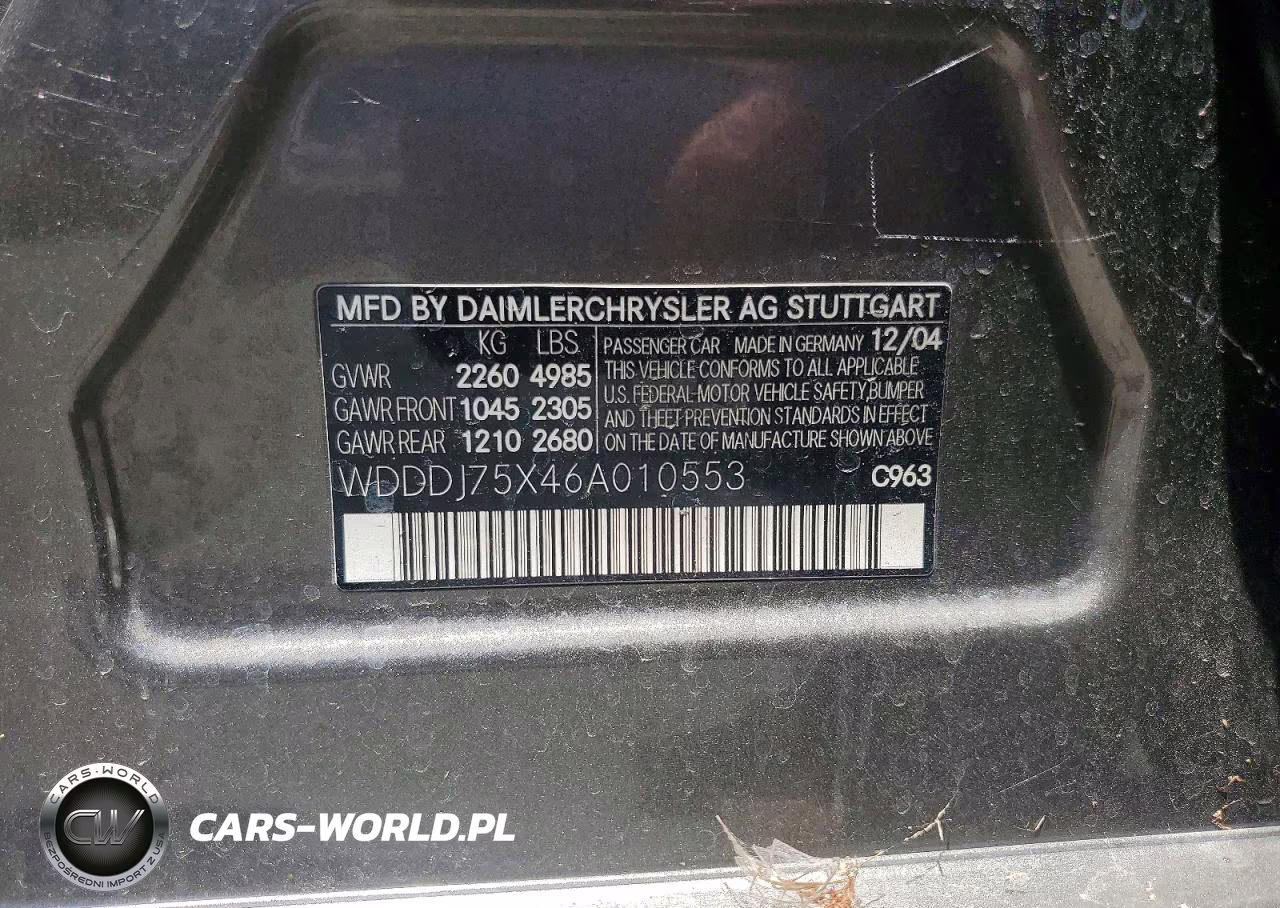 2006 Mercedes-Benz Cls 500C VIN:WDDDJ75X46A010553 - 12