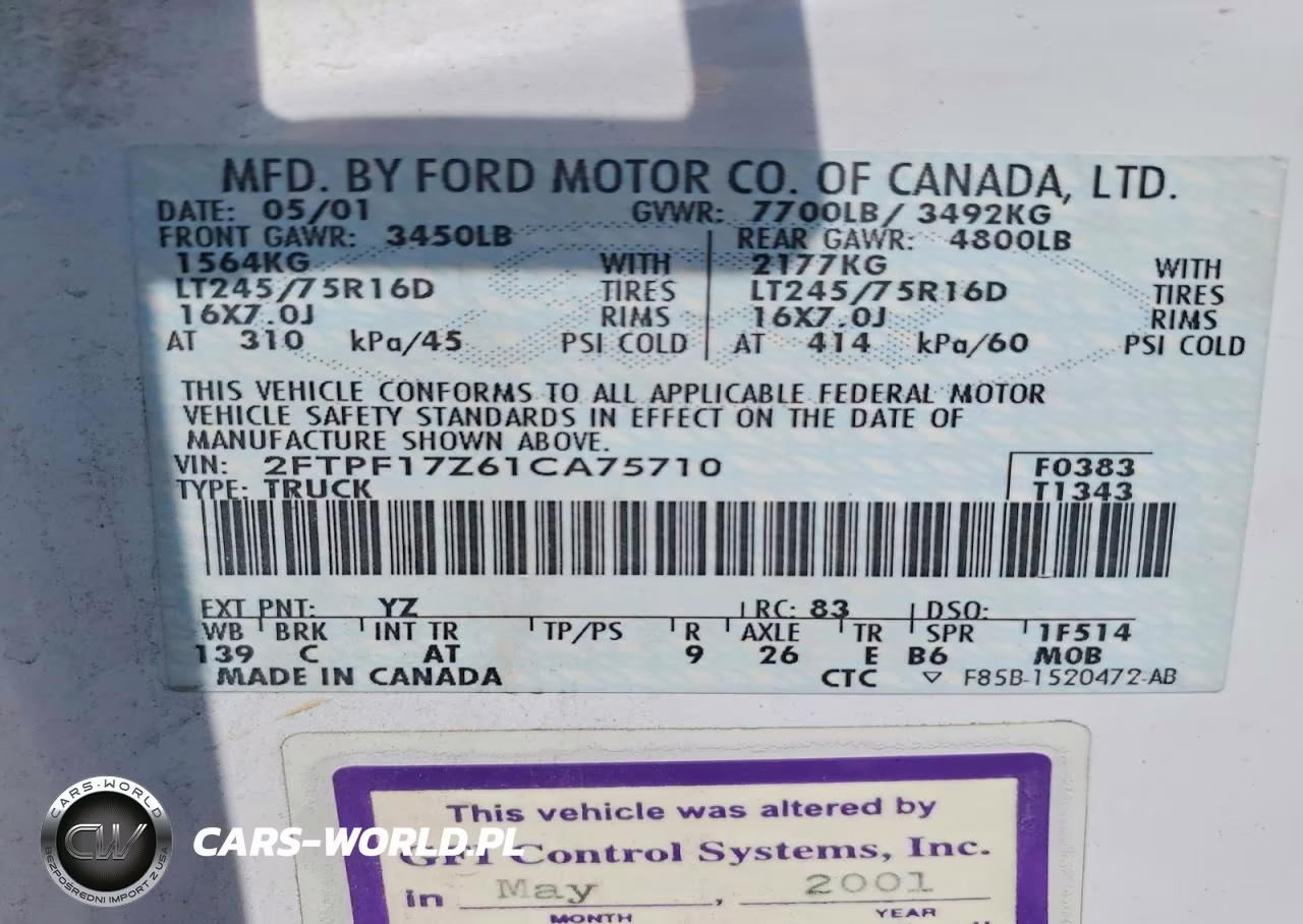 2001 Ford F-150 VIN:2FTPF17Z61CA75710 - 12