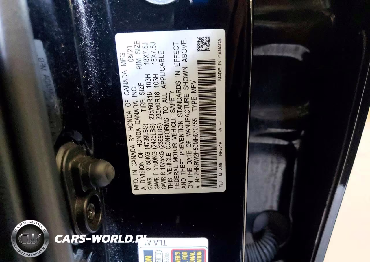 2021 Honda Cr-V Ex VIN:2HKRW2H50MH670755 - 13
