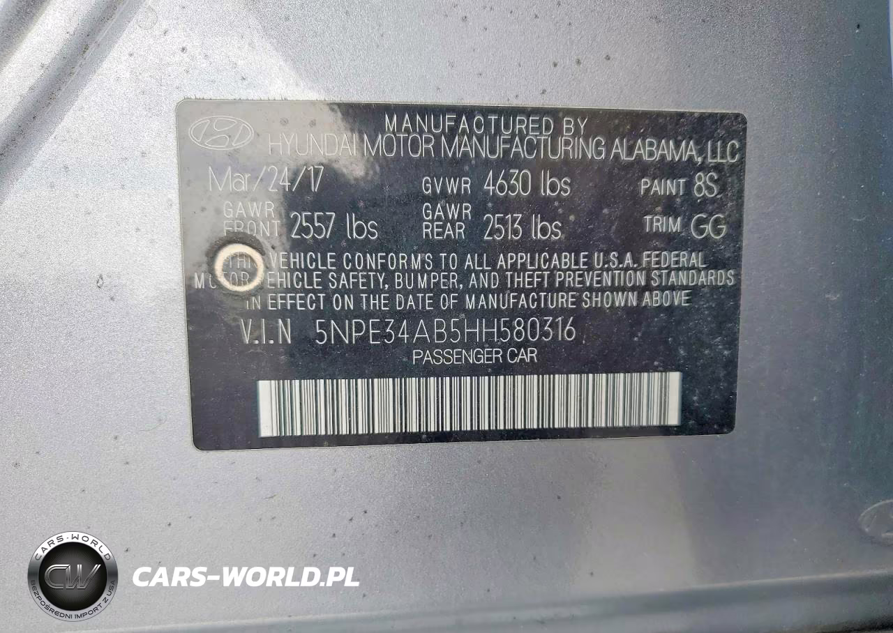 2017 Hyundai Sonata Sport 2.0T VIN:5NPE34AB5HH580316 - 12