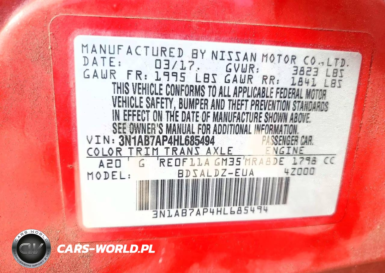 2017 Nissan Sentra Sv VIN:3N1AB7AP4HL685494 - 12