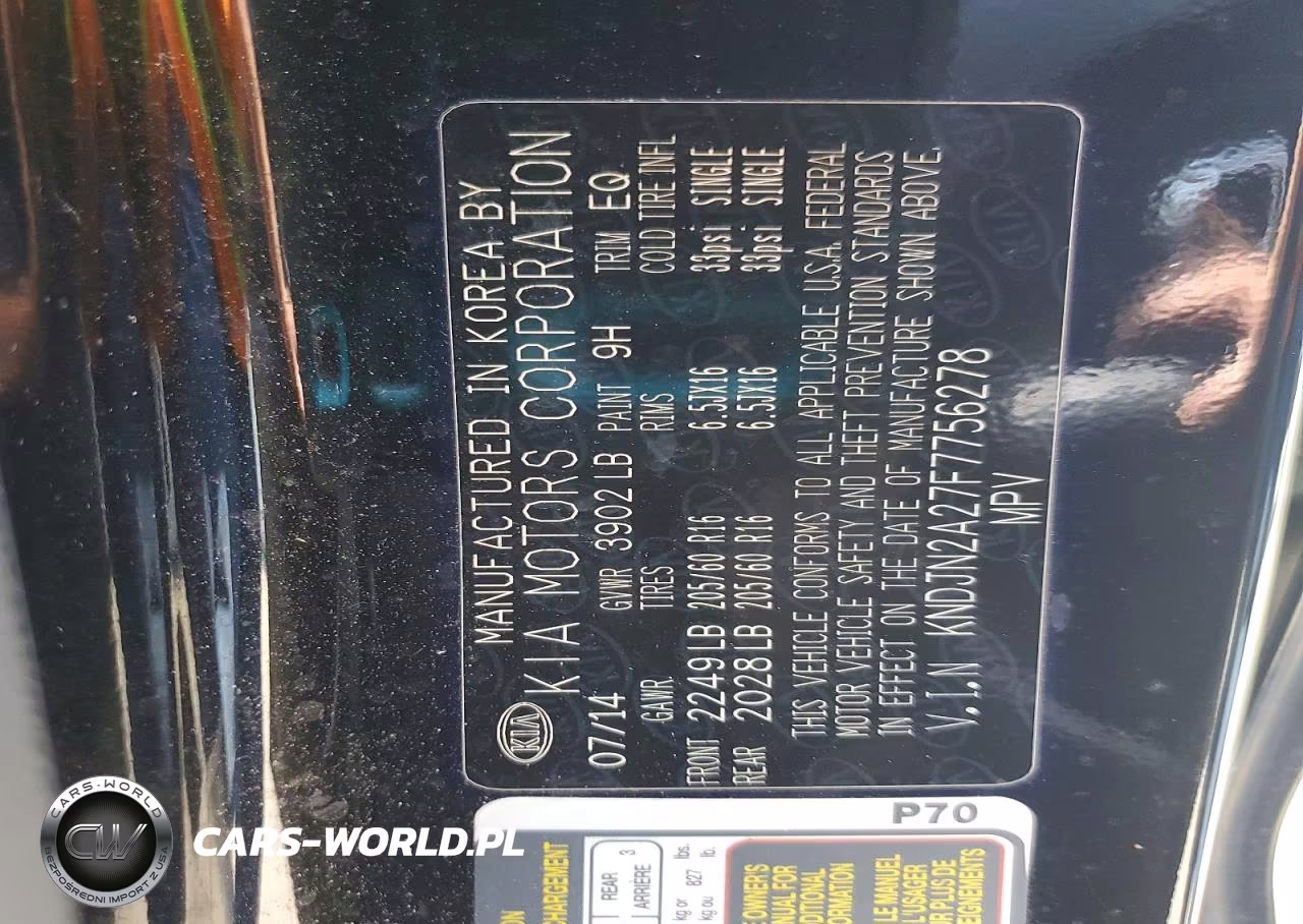 2015 Kia Soul Base VIN:KNDJN2A27F7756278 - 12