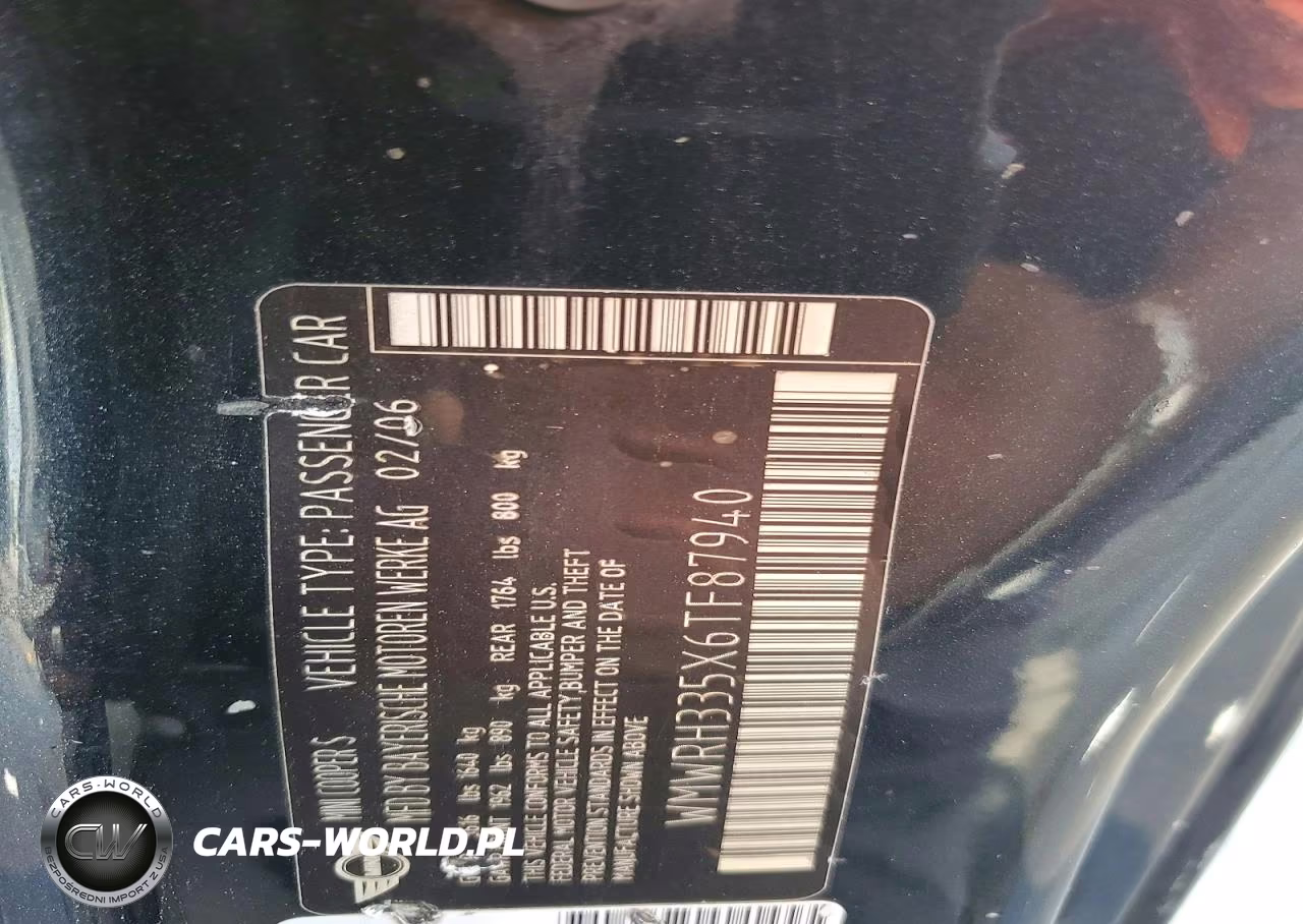2006 Mini Cooper S VIN:WMWRH335X6TF87940 - 12